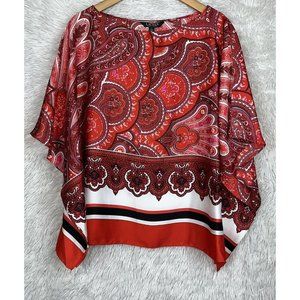 Lauren Ralph Lauren Blouse Women Size L Red Paisley